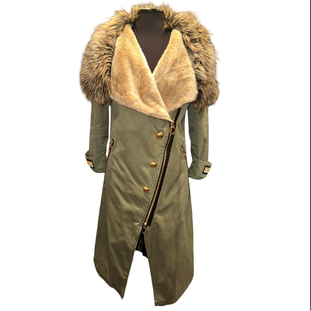 PINKO Faux Fur Military Parka - Picture 3 of 15